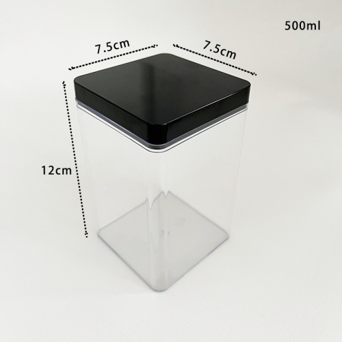 Transparent plastic box food can rectangular cereal sealed transparent box with lid shrimp chip milk date square box