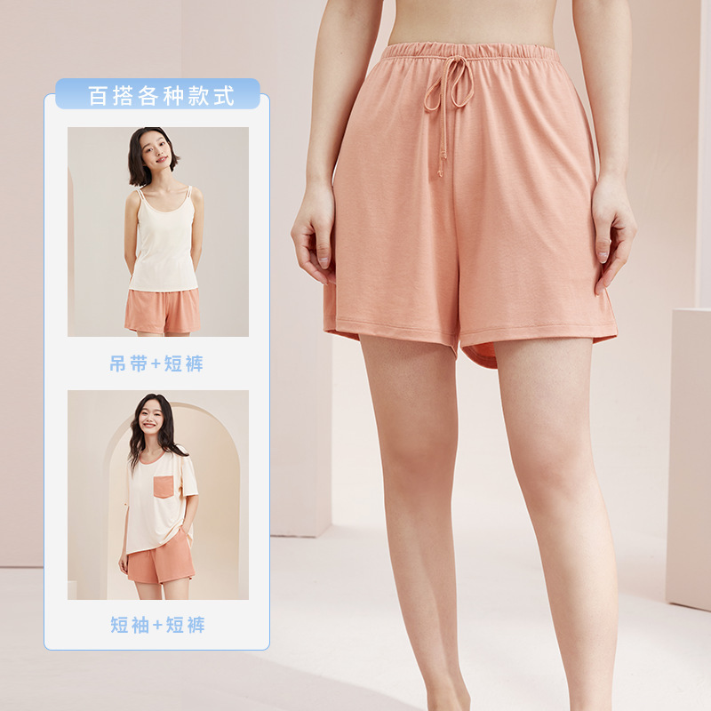 綿は胸パッド付きのパジャマ女性の夏の半袖半ズボンの涼しさの大きいサイズの薄いズボンの家の服のスーツを持ちたいです。|undefined