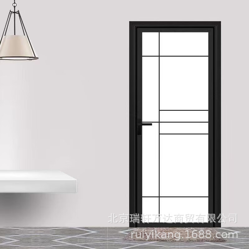 Bathroom door toilet door household modern minimalist titanium magnesium aluminum alloy kitchen bathroom tempered glass indoor flat open Bathroom door toilet door household modern minimalist titanium magnesium aluminum alloy kitchen bathroom tempered glass indoor flat open