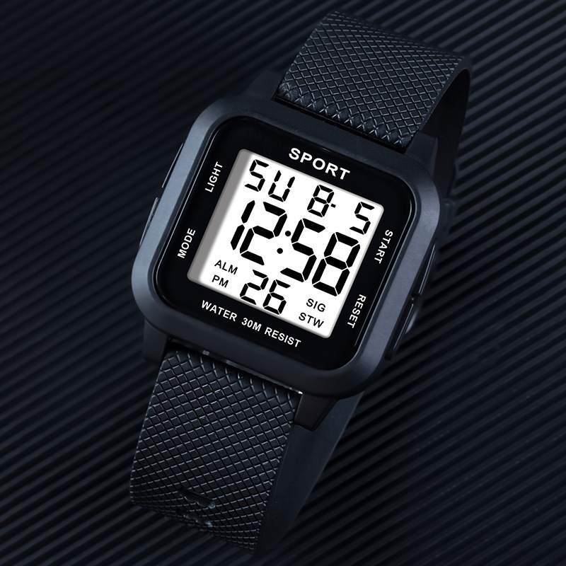 Comercio exterior transfronterizo multifuncional cuadrado estudiante masculino reloj electrónico deportes al aire libre luminoso impermeable reloj de hombre al por mayor