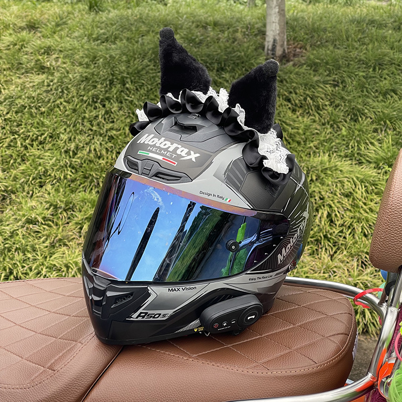 Universal Helmet Decoration Kuromi My Melody Electric Bike Helmet Accessories (Auto Parts and Accessories) - lace-kuromi-no-helmet