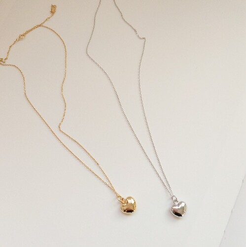 Cross-border European and American Fashion Street Style 3D Heart-shaped Pendant Necklace, Simple Geometric Clavicle Chain for Women