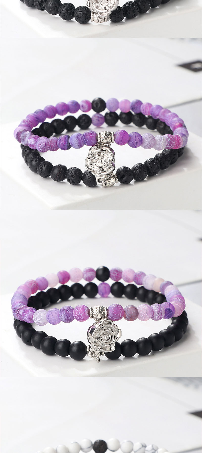 Perlenarmband Mit Magnetverschluss Blumen Schmetterling_voghion.com