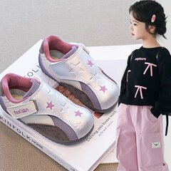 女童运动鞋星星泡芙鞋2025春秋新款儿童小女孩透气魔术贴圆头鞋子