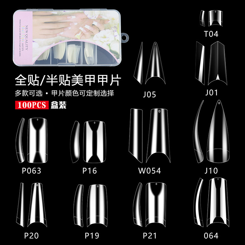 Transparent matte short long fake nails for manicure