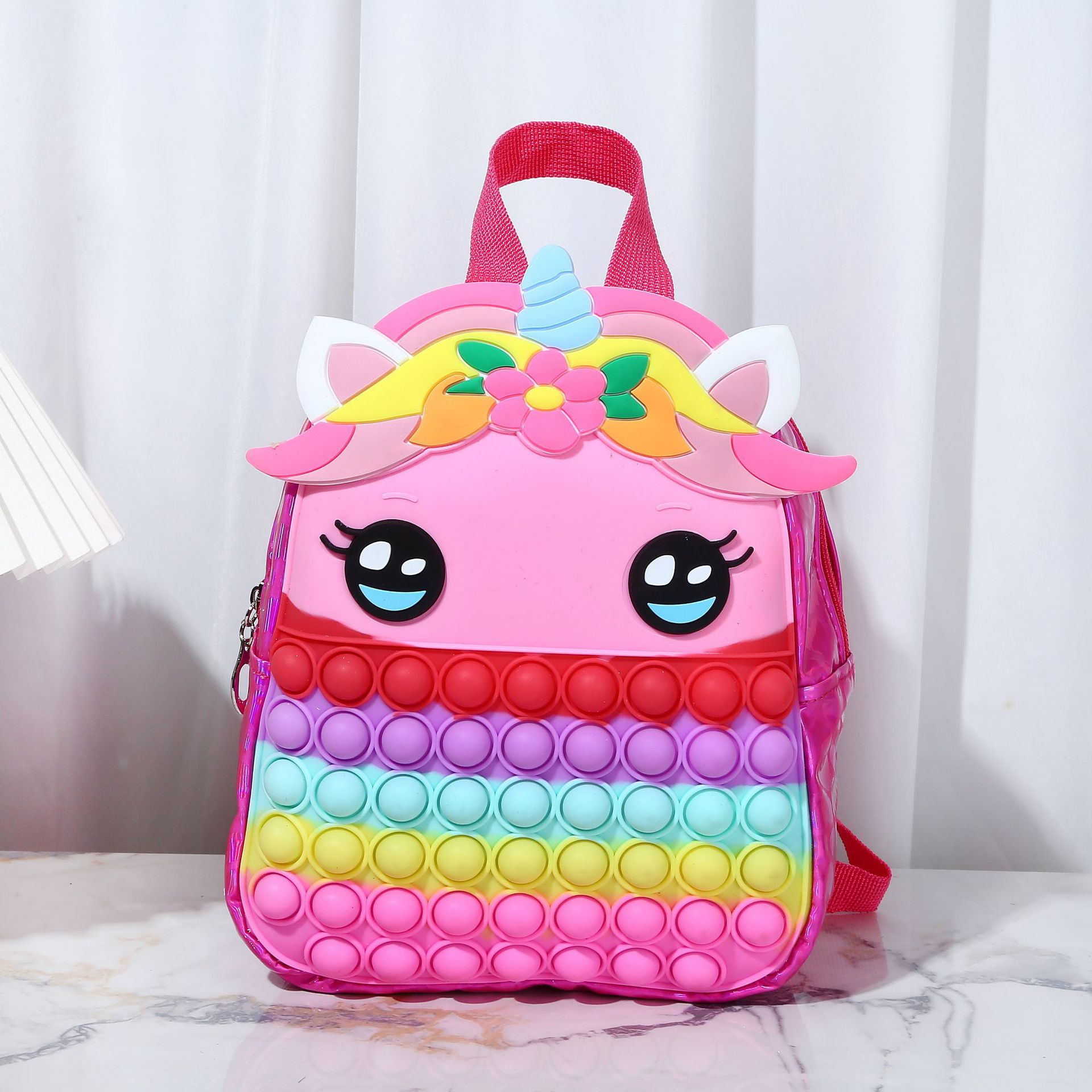 Nuevo unicornio rata asesino Pioneer mochila niños burbuja música descompresión de gran capacidad silicona al por mayor