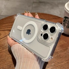アクリル四角転倒防止透明マグネットケース無線充電適用IP 16携帯ケースIP 15pm/14pro