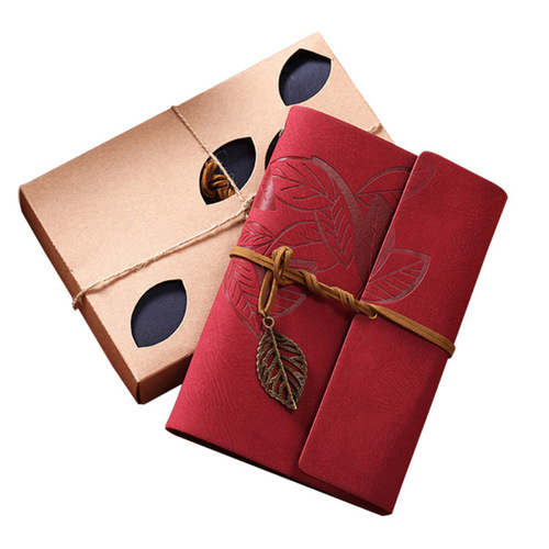 A6 leather-bound loose-leaf leaf notebook with strap notepad portable travel account book business records
