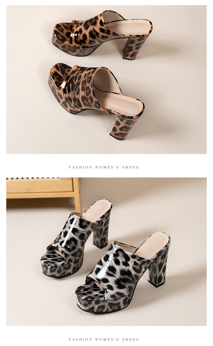 Women's Plus Size Leopard Print Sandals European American Style High Heels Chunky Heel Elegant Sexy Summer New Wish_vogvips.com