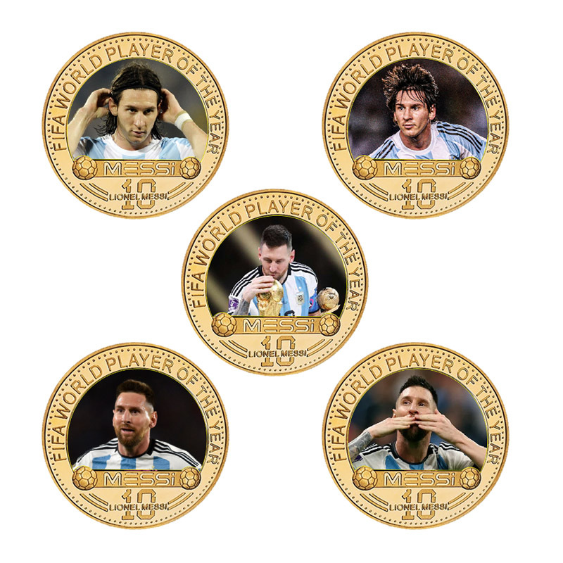 Messi, Argentina, Barcelona, medallón de moneda de Miami, insignia, regalo de fútbol