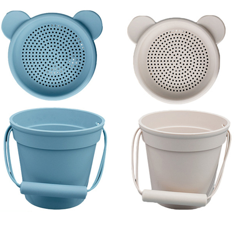 Barril de playa juguetes de playa para niños barril de silicona bebé jugar arena jugar herramientas de nieve barraca barril de pesca