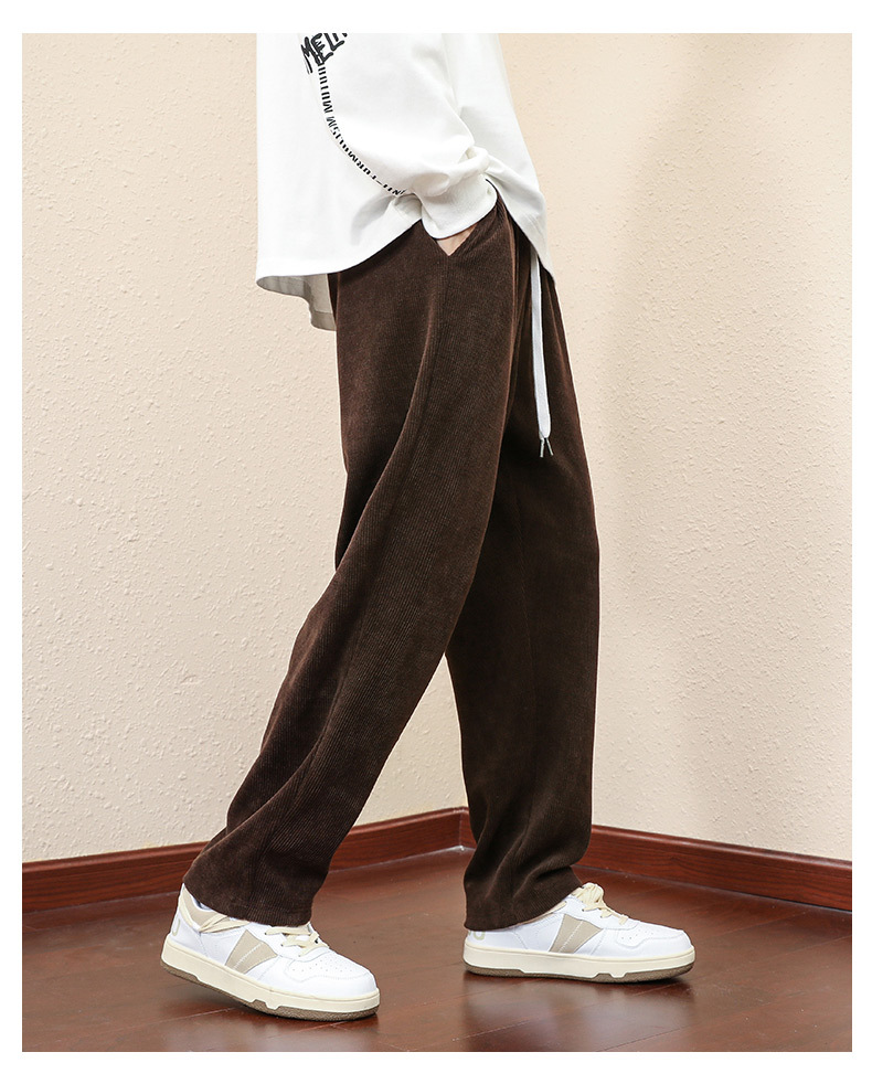 Men's Casual Straight-Leg Relaxed Corduroy Pants