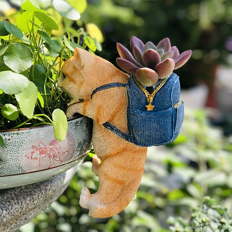 Мясоцветный горшок 2023 новый сетка красный милый животное кот в форме подвески садовый бакалея украшения двора