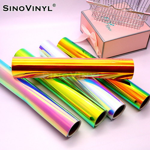 Rainbow shimmering electroplating engraved holographic laser instant adhesive vinyl decal full-color car sticker car wrap sticker