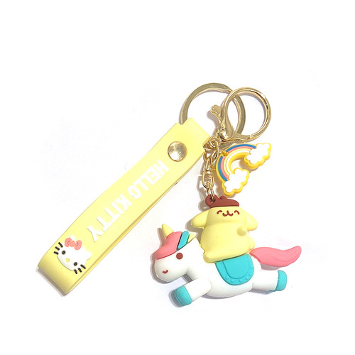 Cute Cartooon Sanrio Plush Doll Kuromi Keychain Creative Cartoon Figure Ornament Gift Mobile Phone Doll