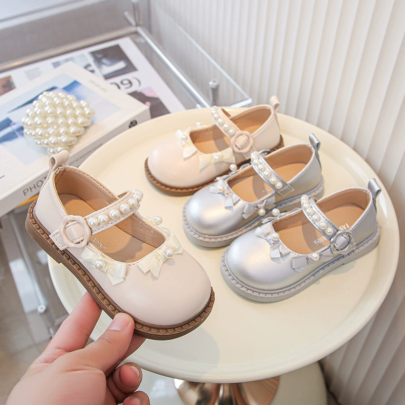 Кожаные туфли для девочек, новые корейские туфли для девочек 2024 года