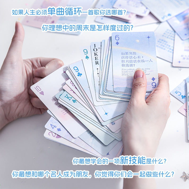 Mr. Paper Q & A Poker Verdad o Qilv Creative Multifuncional Party Juego para romper el hielo Poker Solitaire