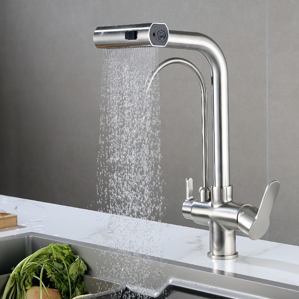 Grifos de agua caliente y fría de cocina transfronterizos, lavabos de cocina 3 - en - 1