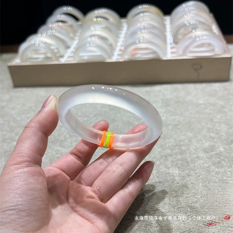 正宗纯天然高冰正品货真玉白月光手镯玉髓猫眼冰种冰透玉手惜洛|undefined