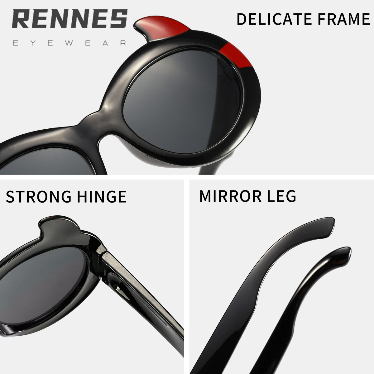 2024 niños divertidos y lindos dibujos animados pequeño diablo tendencia gafas de sol de moda lindo bebé gafas de sol de alta gama