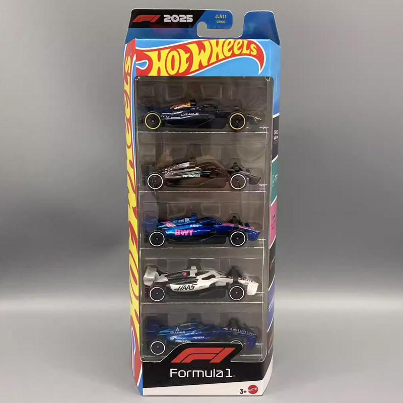 Mattel Windwheel Jgf58 2024 Formula Racing F1 Sports Car Five-Pack Alloy Car Model