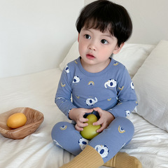 春秋兒童內衣純棉薄款無骨寶寶秋衣男童家居服套裝萊卡棉女童睡衣