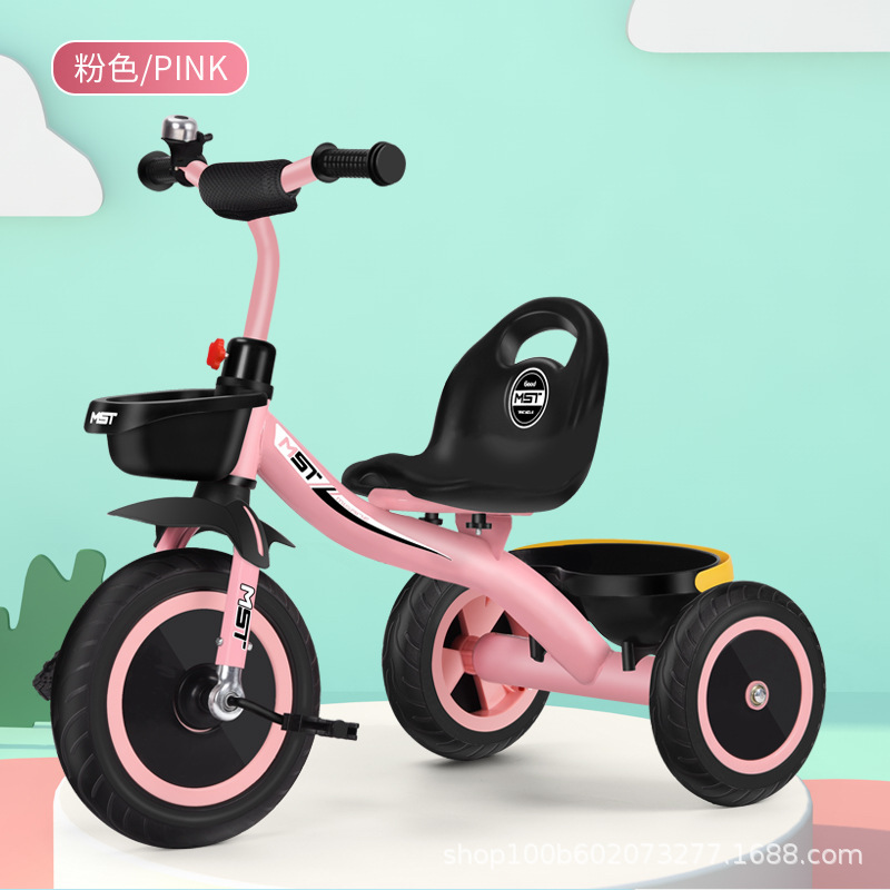 Triciclo de Empuje Infantil 1-3-6 Años de Tubo de Acero con Pedales para Niños