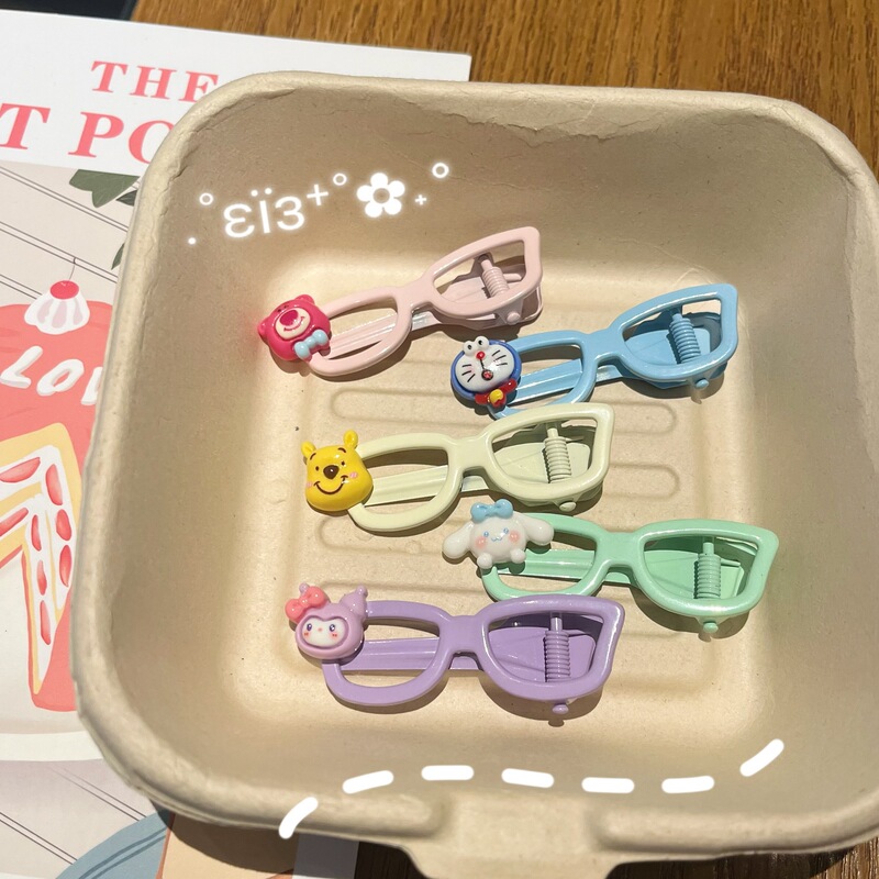 趣味海绵宝宝镂空墨镜发夹搞怪可爱卡通发卡甜美少女刘海夹头饰|undefined