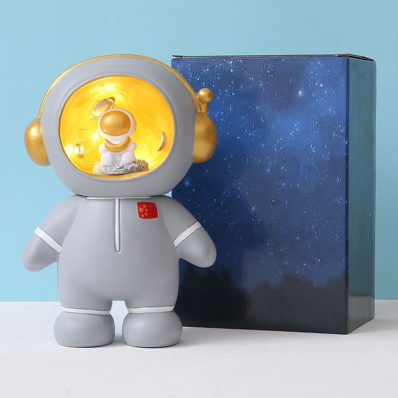 Reloj creativo astronauta alcancía puede guardar astronautas alcancía decoración del hogar Regalo de Cumpleaños de los niños