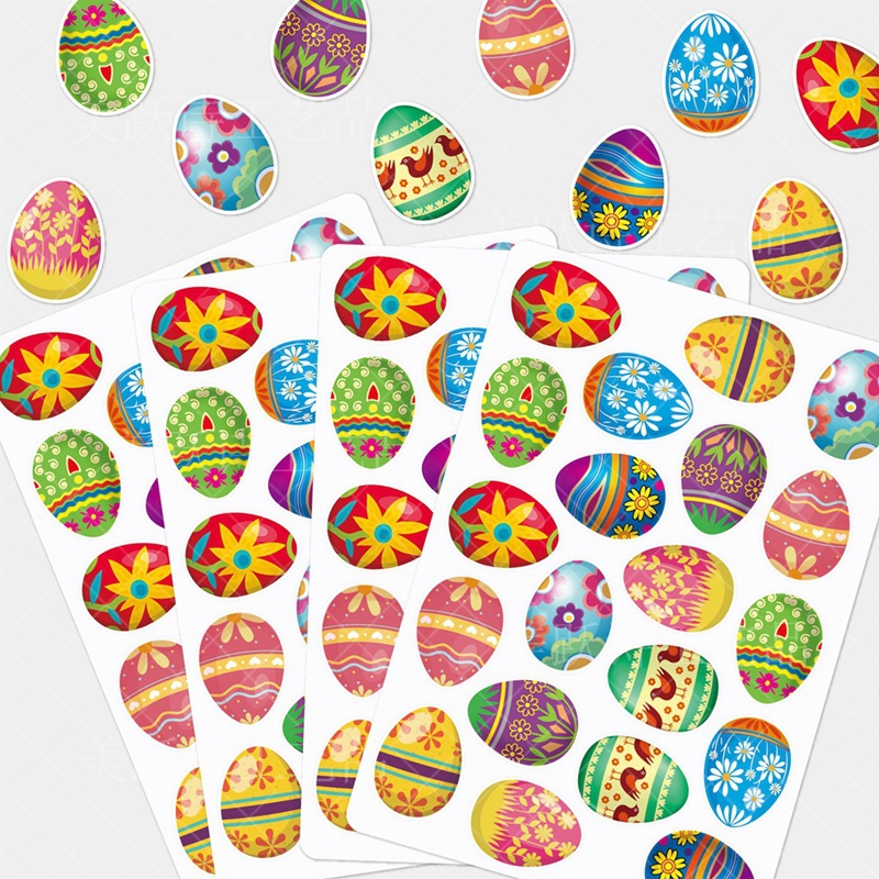 Europa y América decoración del Partido de Pascua pegatinas decoración de vacaciones de Pascua colorido huevo decoración pegatinas adhesivas