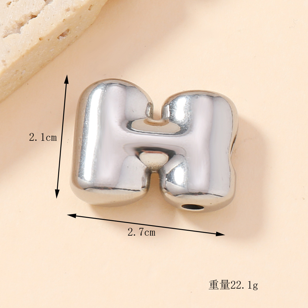 Colgante único venta cruzada de burbujas de fundición 26 collares de letras inglesas accesorios colgante DIY joyas de acero inoxidable