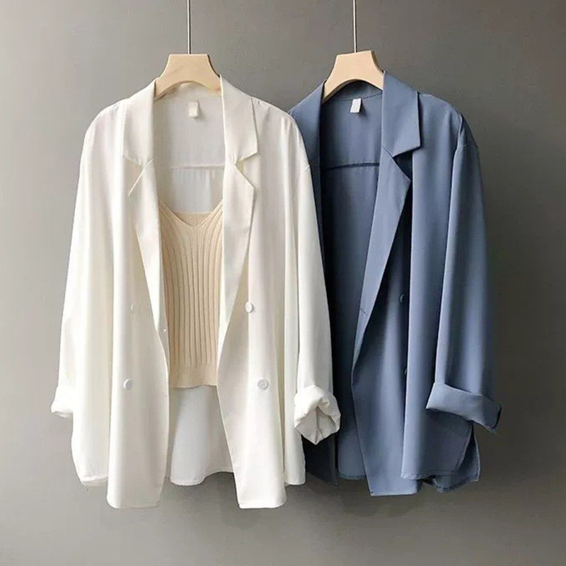 Cross-Border Shopee Suit Jacket for Women Spring and Summer Thin Design British Style Loose Korean Style Sun Protection Small Suit