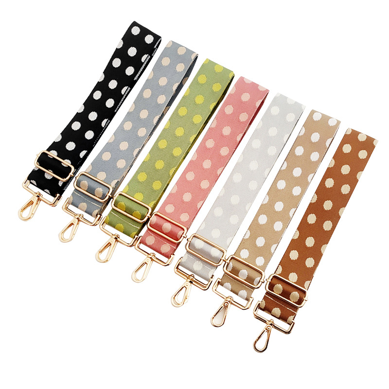 112g Weight Sling Strap Type Bag Strap/Shoulder Strap Bags Type Casual Occasion Polyester cotton Material Polka Dots Pattern Women'S Gender Fashion Style New Color Polka Dot Wide Shoulder Strap Adjustable One-shoulder Crossboby Bag Accessories Long Strap Burden Reduction Replacement Purse Chain 无