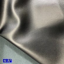 PU黑色0.6厚超软仿棉绒底羊纹B40合成革面料适合服装手套装饰包装