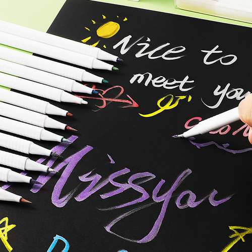 Good knowledge soft painting pen student color painting pen soft head hook line pen hard head metal color marker pen hand accounting pen