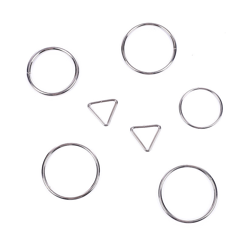 Baja de vestuario accesorios de fijación de hardware anillo de fijación en forma de D día de fijación de fijación cuadrada anillo de fijación de anillo de hierro elíptico semicircular D