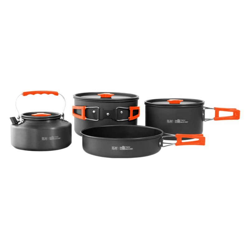Тукун открытый набор кастрюль складной портативный алюминиевый сплав посуда