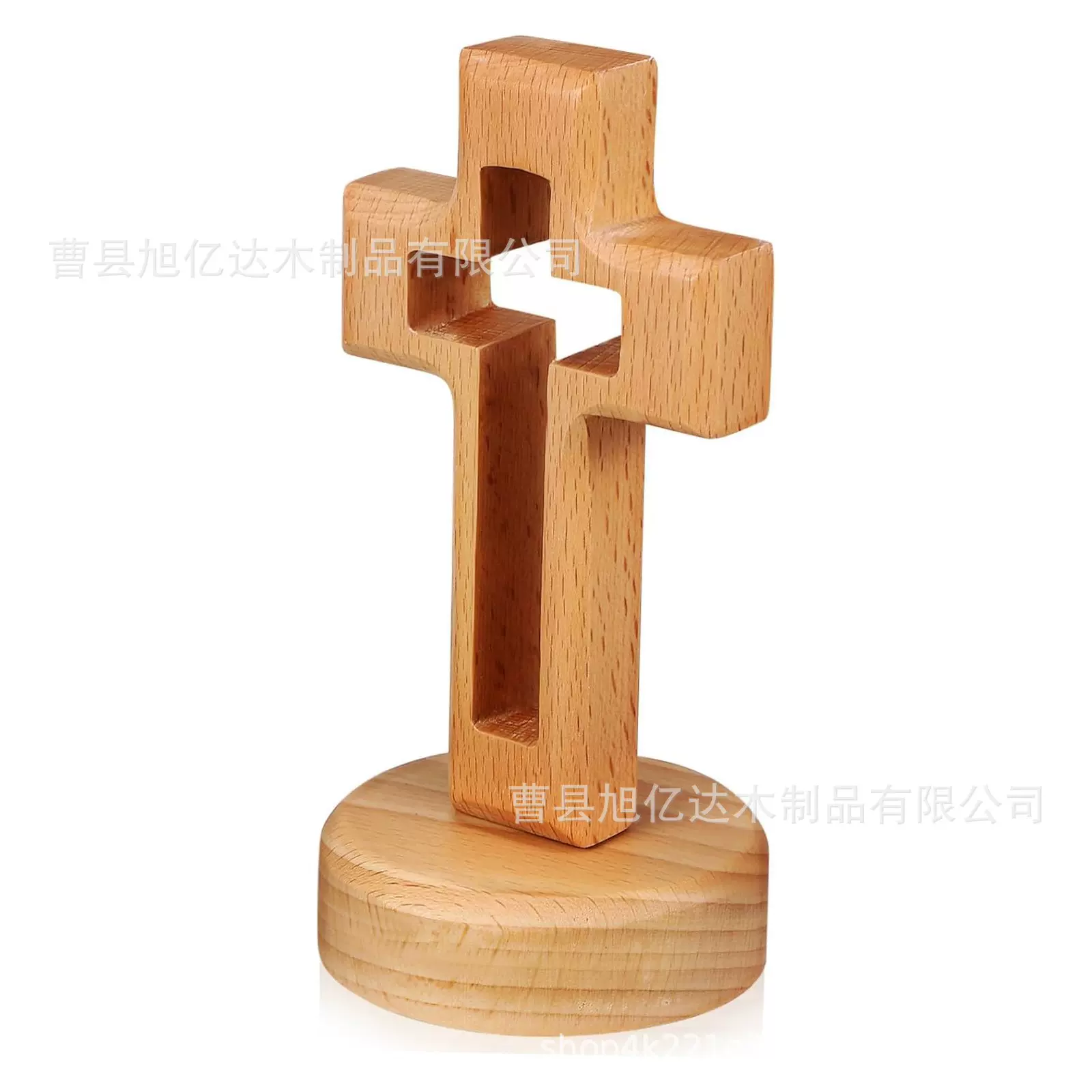 工艺品木制教堂十字架复活节用品摆件雕刻榉木客厅书桌饰品装饰
