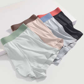 米兰新款莫代尔纯色无痕男士内裤中腰透气平角短裤头男生内裤批发