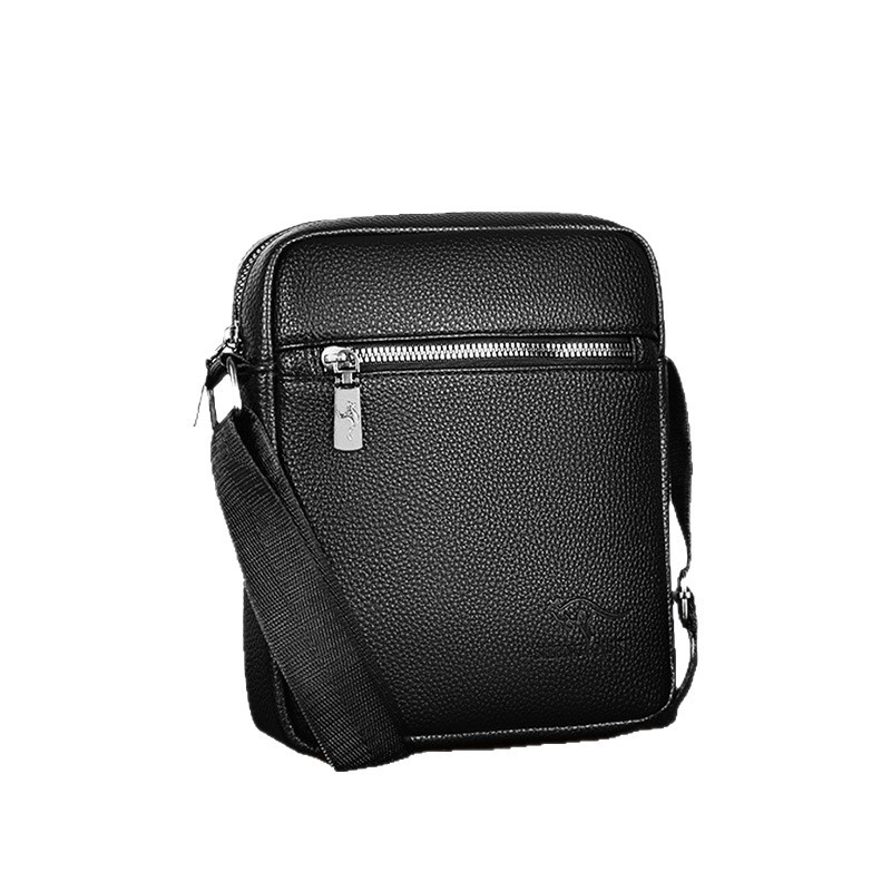 Bolso de cuero, bolso para hombre, bolso de hombro de negocios, bolso cruzado para hombre, estilo vertical de cuero suave, mochila pequeña y ligera, bolso para hombre, simple e informal