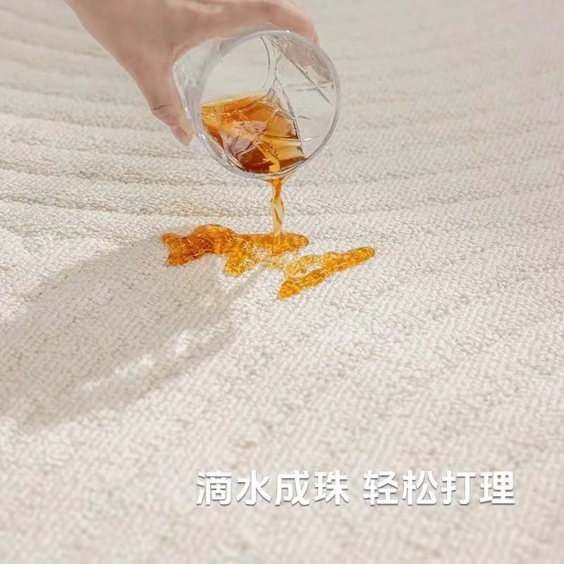 Salón de estar ligero lujoso impermeable alfombra de seda de diatomeas alfombra de suelo sofá de dormitorio crema viento no lavable limpieza anti-sucia antideslizante