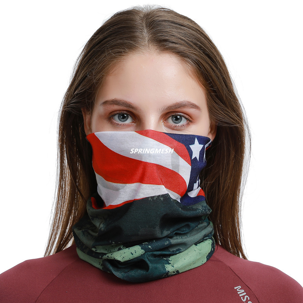 National flag magic headscarf, European and American style, multi-functional outdoor headscarf, sun protection face mask, warm sports seamless headscarf, in stock