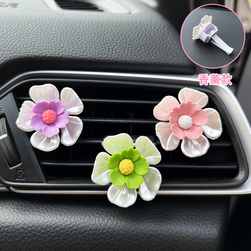 Aromaterapia para automóvil Decoración de salida de aire acondicionado para automóvil Perfume para automóvil Accesorios para automóvil Colgante de flores lindo Fragancia ligera duradera
