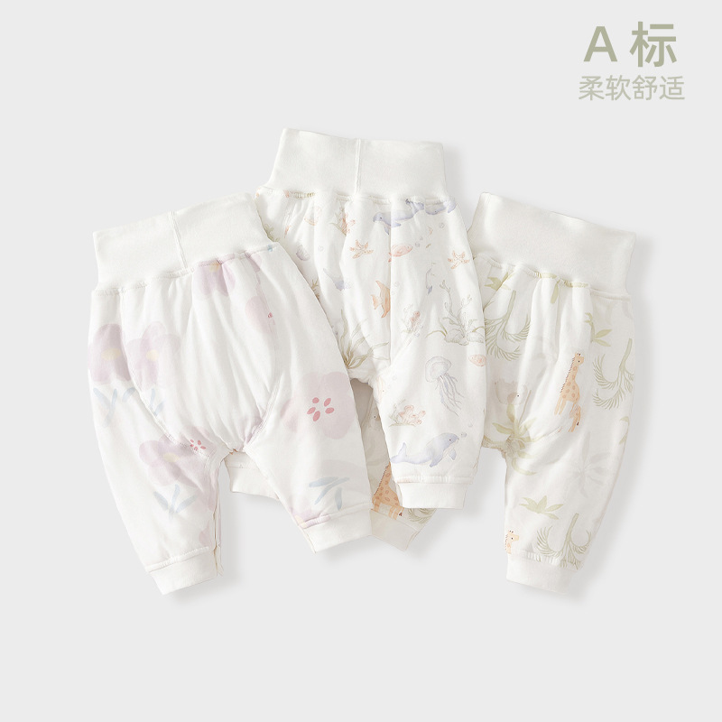 婴儿大屁屁裤打底男女宝宝秋冬高腰护肚脐免脱哈伦婴儿裤子a类40g