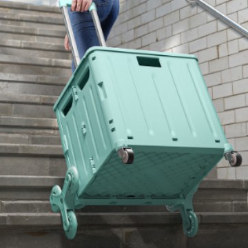 Grocery Shopping Trolley, Household Storage and Organization, Plastic Folding Shopping Cart, Outdoor Picnic Trolley, Camping Trolley