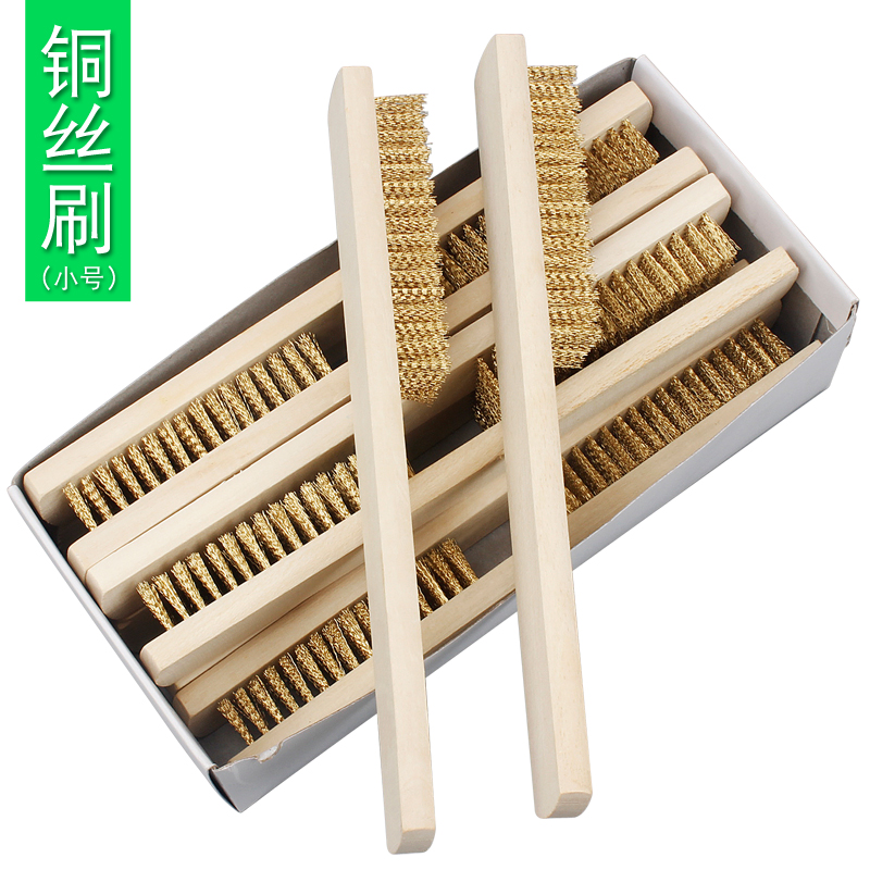 烧烤刷子钢刷铜丝刷文玩刷子清洁刷刷子长柄钢丝刷铁木柄带柄除锈