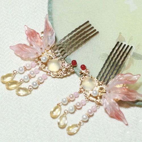 Ancient style with little goldfish hair comb, long tassels, Hanfu hair accessories, headband, pair of clips, fresh step rocking hairpins, versatile hairpins