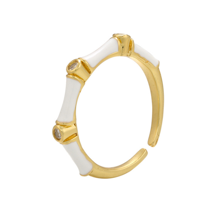 Fashion Style Women's Korean-style Fashionable Drip Ring, Adjustable Round Diamond-embedded Cross-border Diy Ornament Accessories