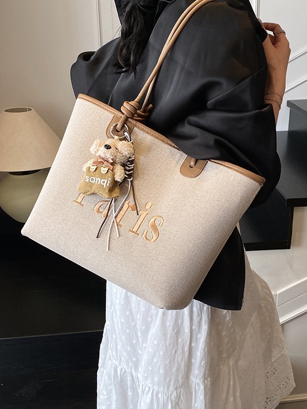 Bolsos para mujeres que van al trabajo, bolsos de hombro, bolsos de lona, nuevos colores en contraste, bolsos de axilas de hombro casuales de moda de gran capacidad
