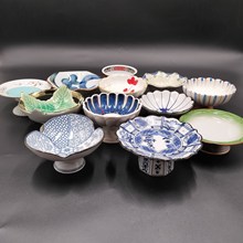 日韩料理陶瓷餐具高脚刺身寿司盘糕点甜品冰激凌碗小吃前菜水果盘